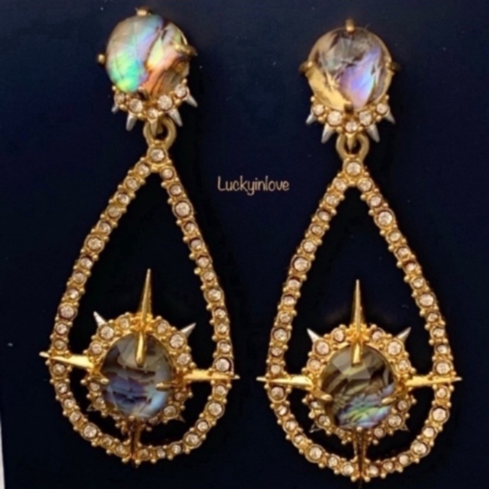ALEXIS BITTAR NEW Miss Havisham Crystal Orbiting Doublet Teardrop Drop Earrings - Picture 8 of 12